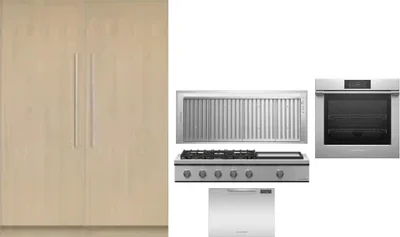 6 Piece Package Includes Refrigerator, Freezer, Cooktop, Wall Oven, Hood And Dishwasher